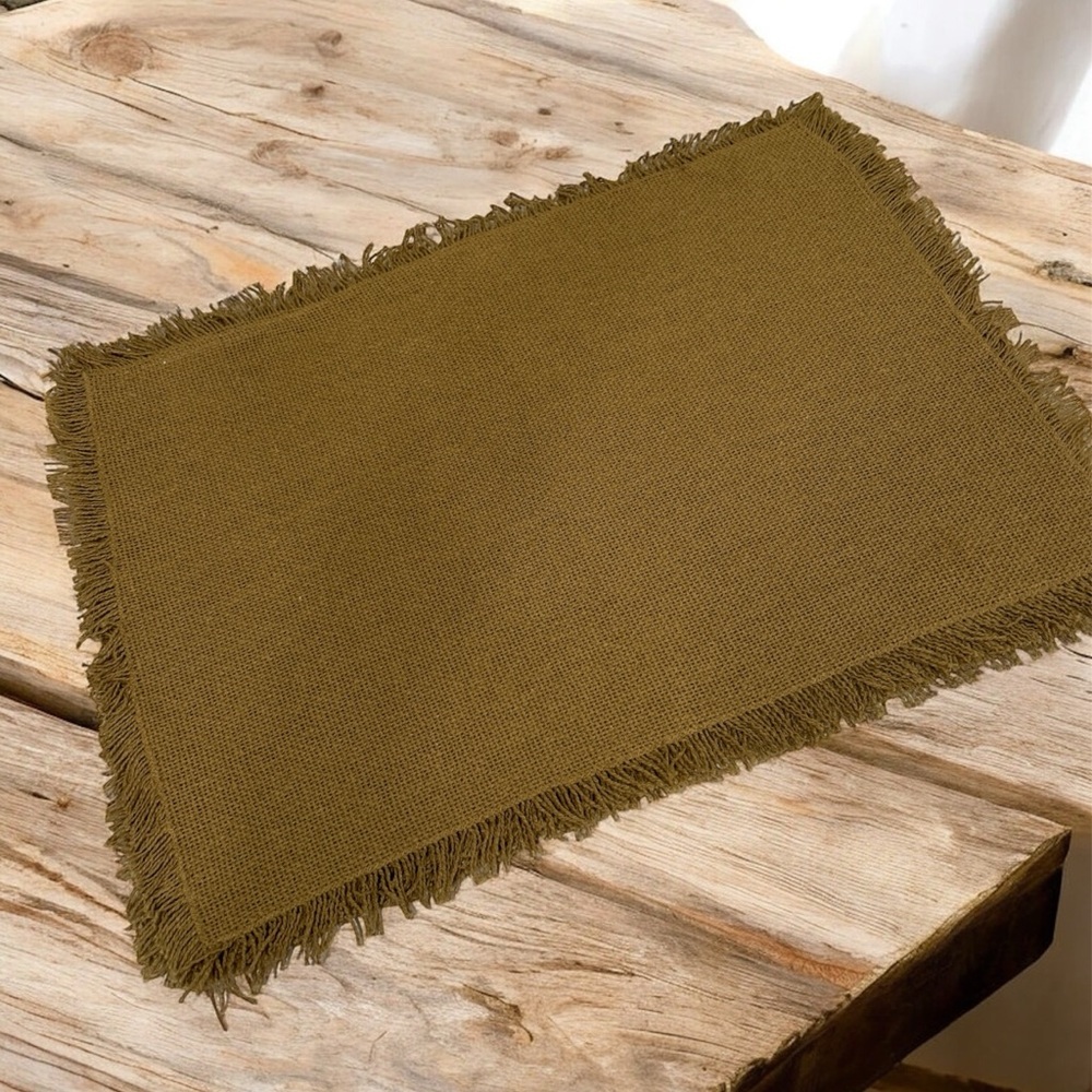 Olivia's Heartland Deluxe Burlap Natural Tan Placemats